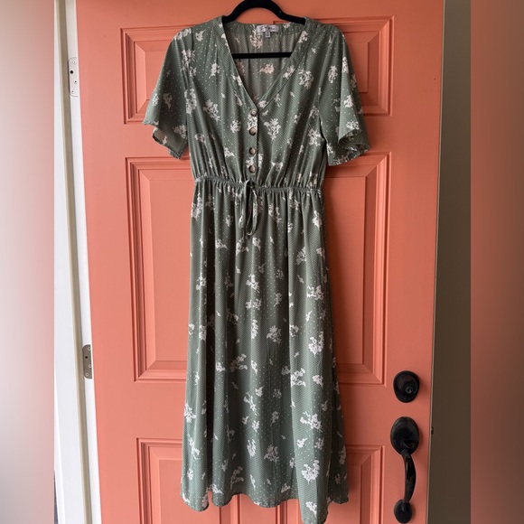 Polagram Green Floral Maxi Dress - Picture 6 of 7